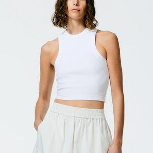 Tibi — Ribbed T-Shirt Cropped Tank — Size XL